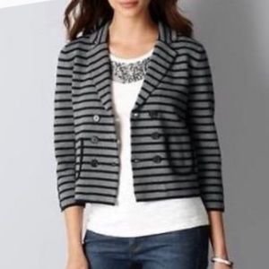 Stripe knit blazer